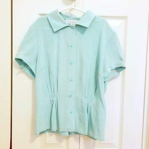 Petite Sophisticate Button-Down Blouse